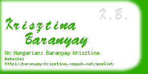 krisztina baranyay business card